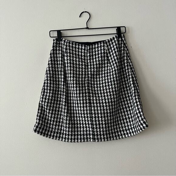 Maeve By Anthropologie Townsend Knit Tweed Houndstooth Skirt - Picture 6 of 8